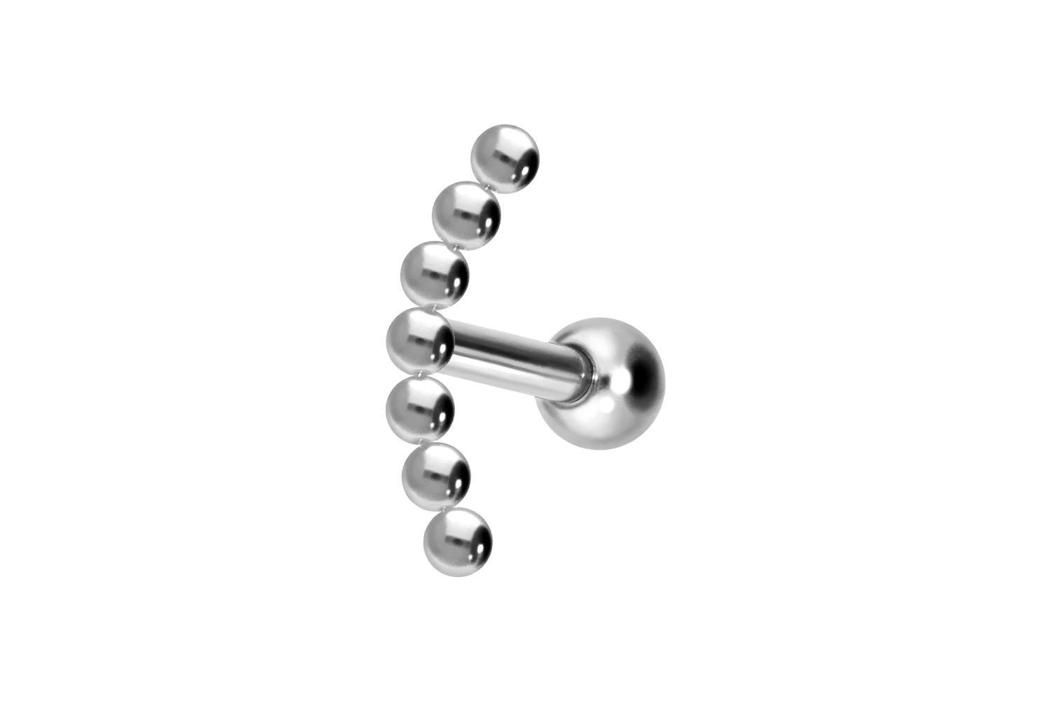 Titan Ohrpiercing mit Innengewinde 7 KUGELN